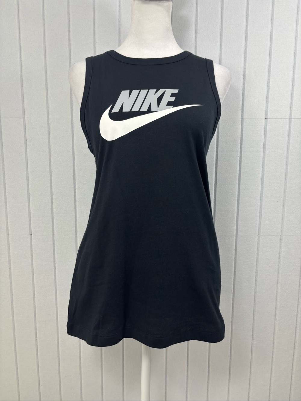 Nike Black Cotton Tank with White Nike Swoosh Size L